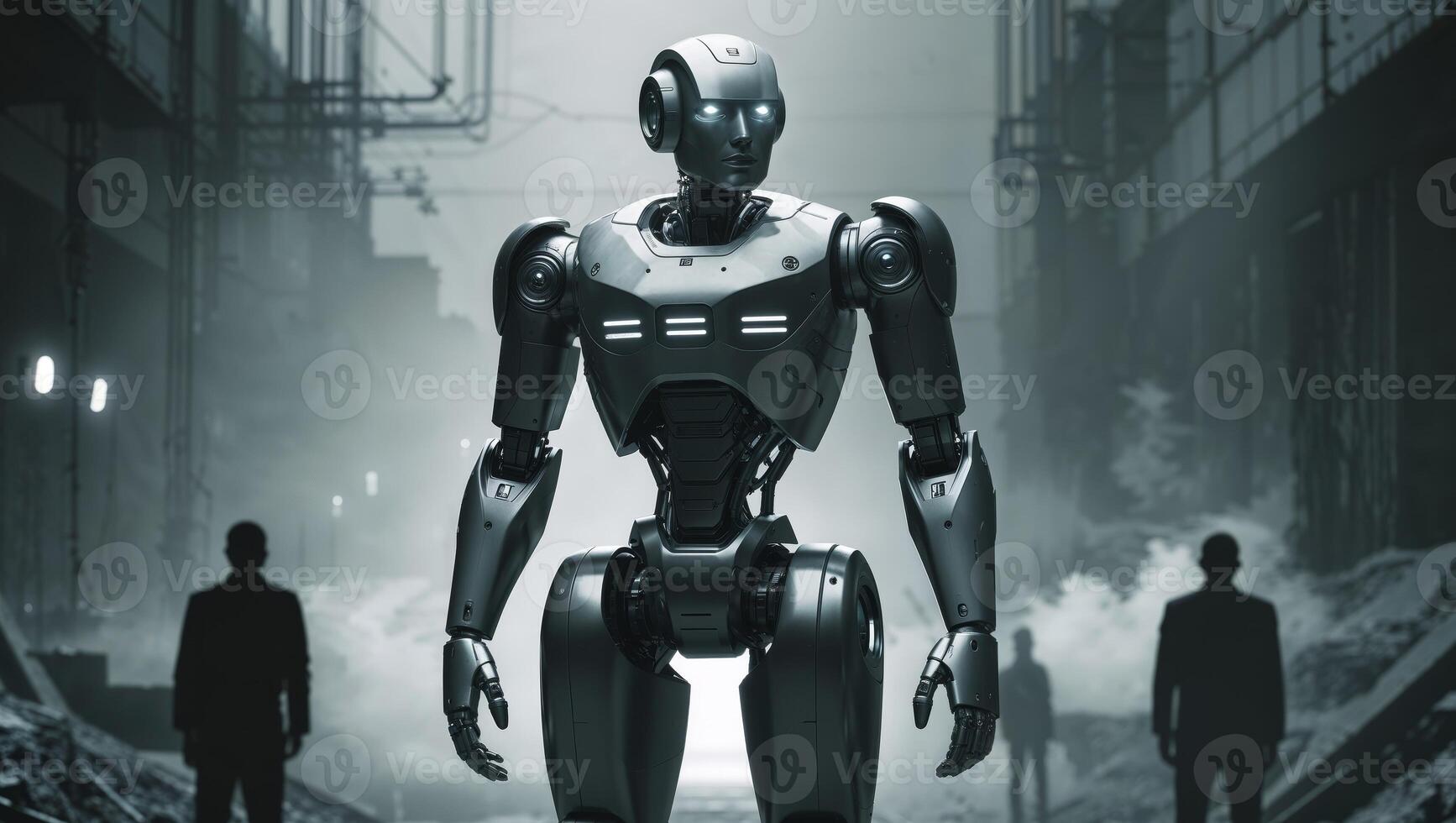Exploring the future the rise of robots and their role in human replacement and transformation. photo