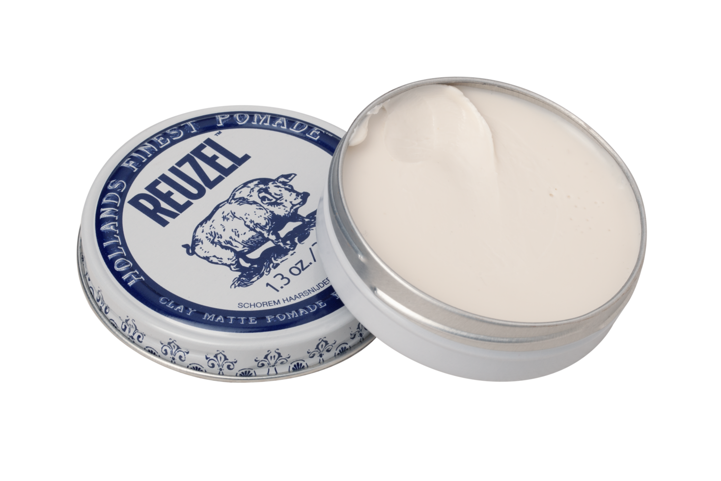 REUZEL open pack hair styling man, fiber pomade on transparent background png