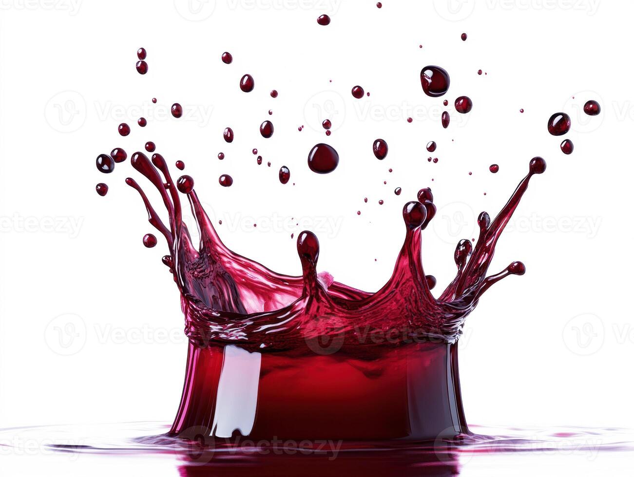 Vibrant splash of red liquid creates a striking crown effect photo