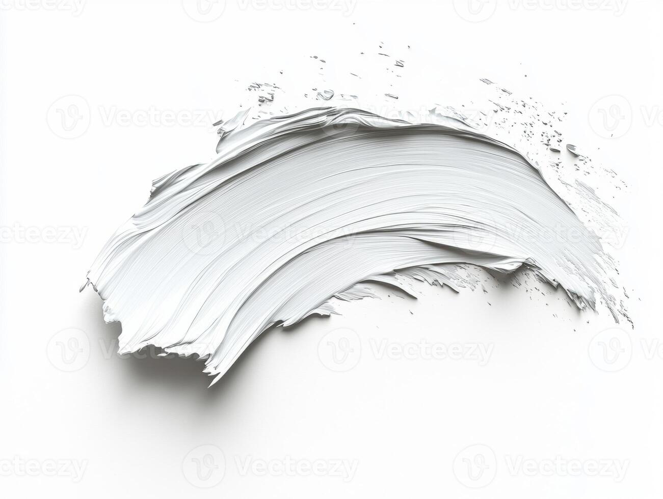 Soft white paint stroke on a clean canvas in natural light photo
