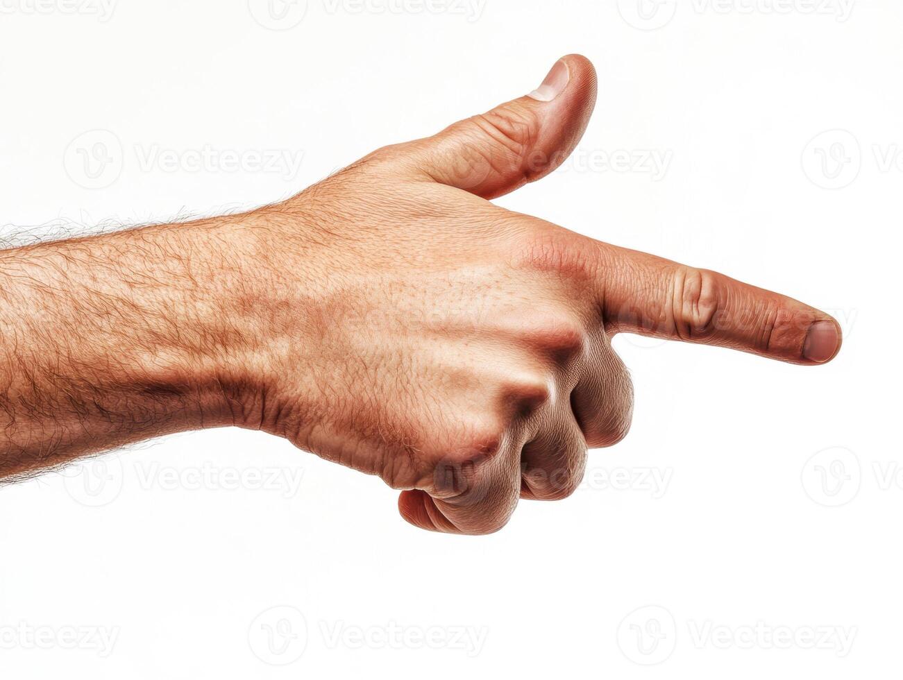 Hand forming a gun shape pointing to the right photo