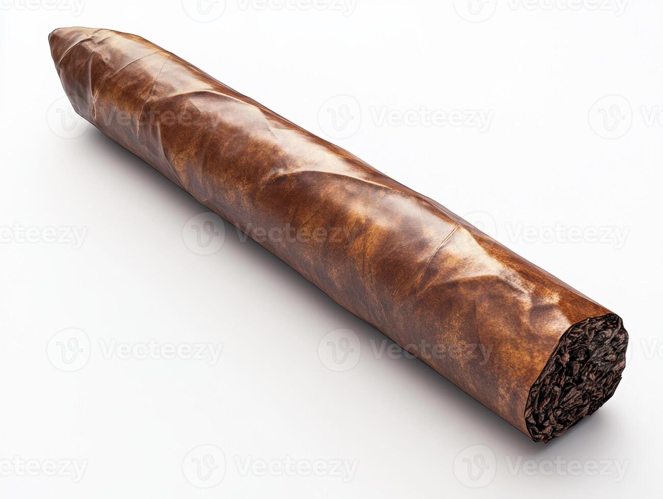 Handmade cigar displayed on a clean surface for appreciation photo