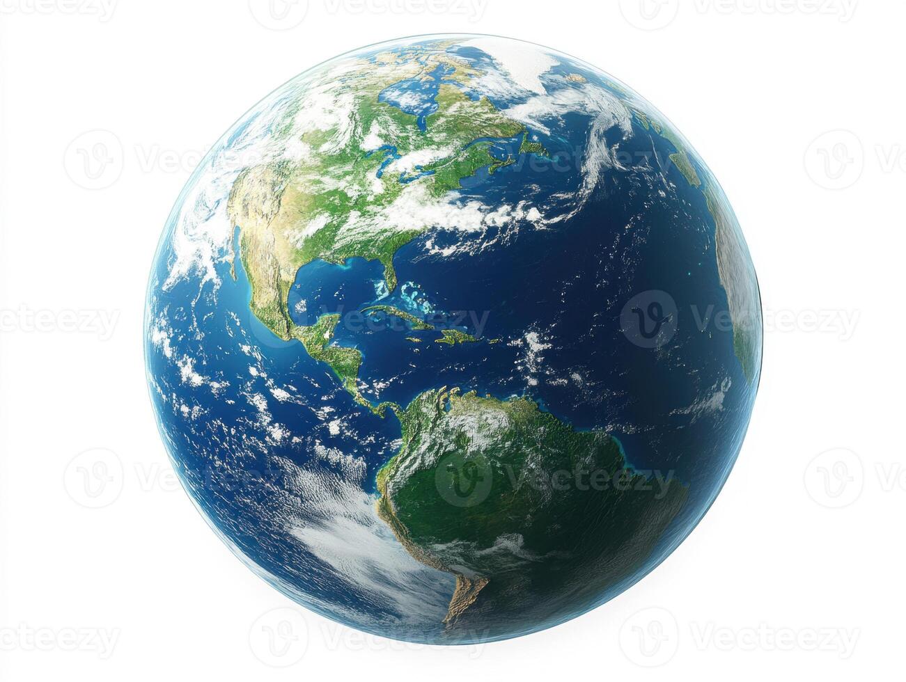 View of Earth from space showcasing continents and oceans photo