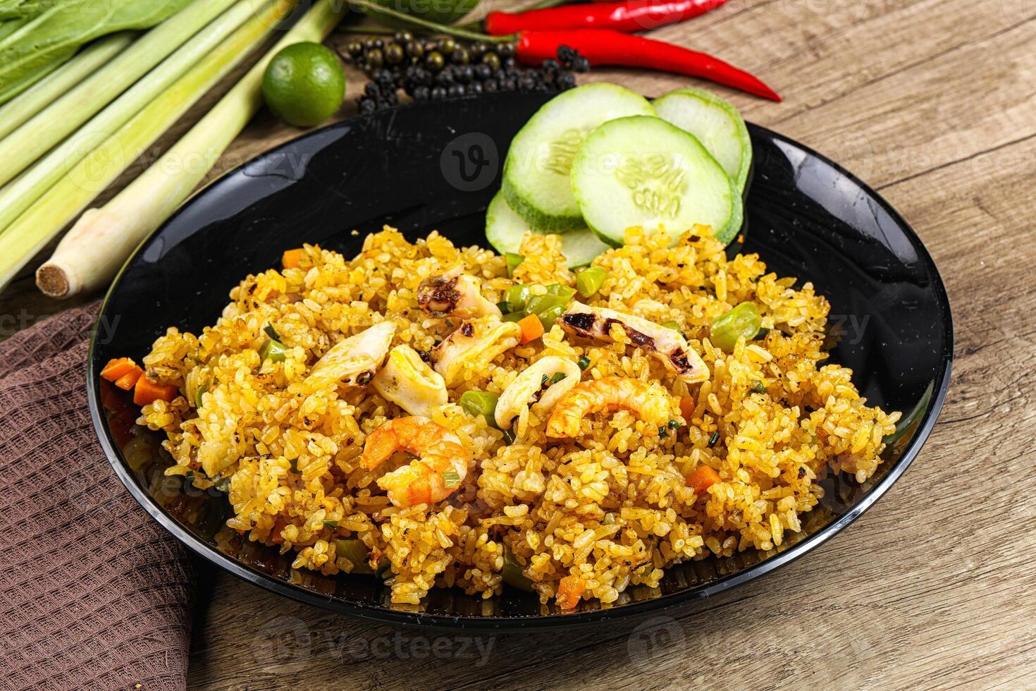 A plate of food on a table photo