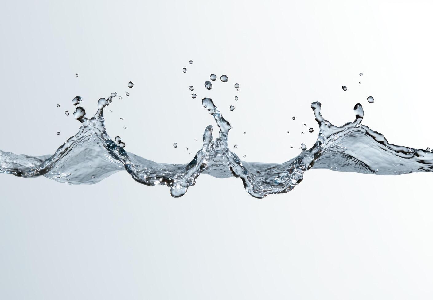 Water splash with droplets on a light background photo