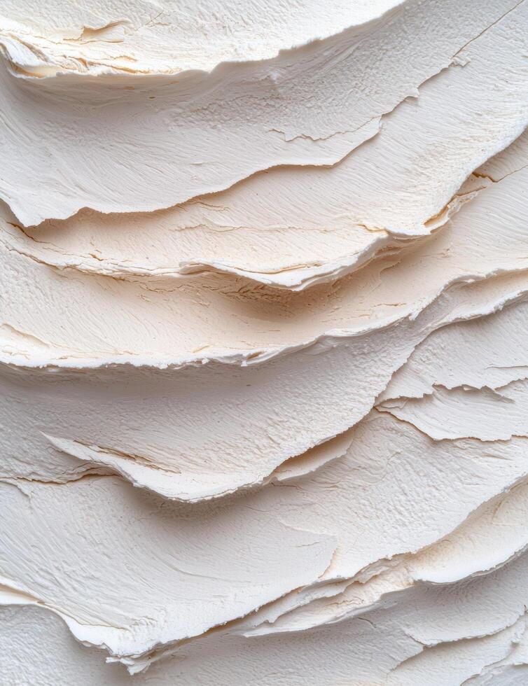 Abstract background of textured white plaster layers photo