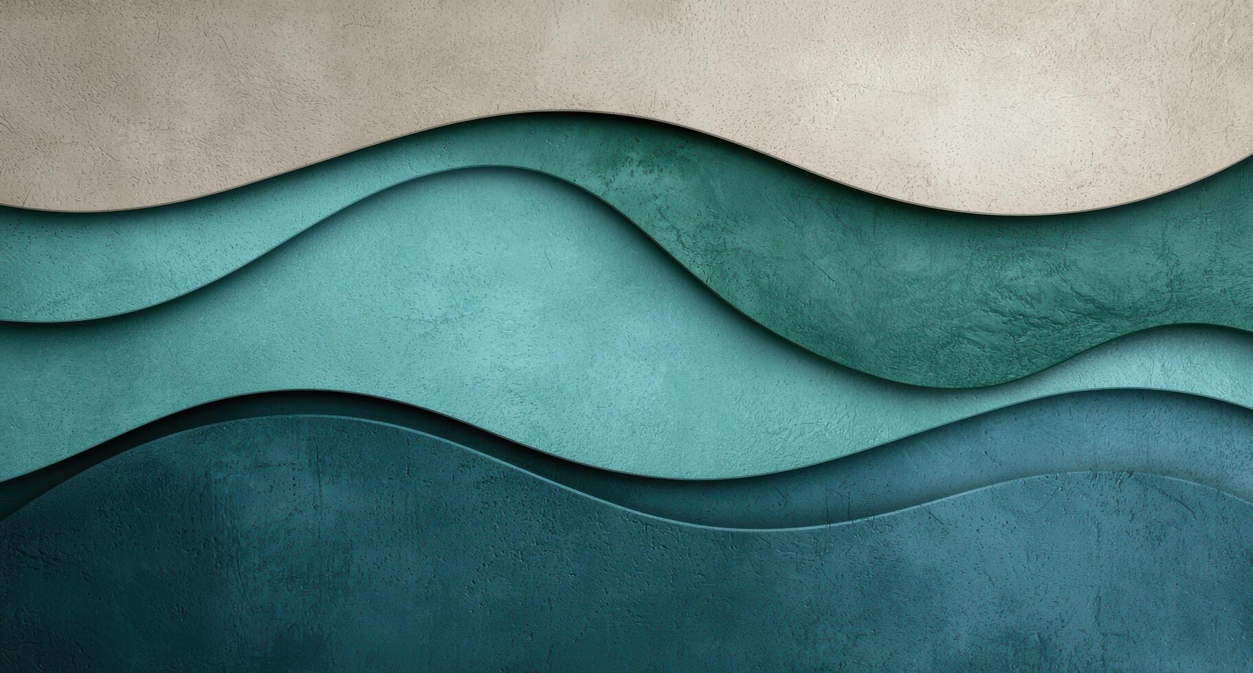 Abstract wavy layers in shades of blue and beige, creating a modern textured background photo