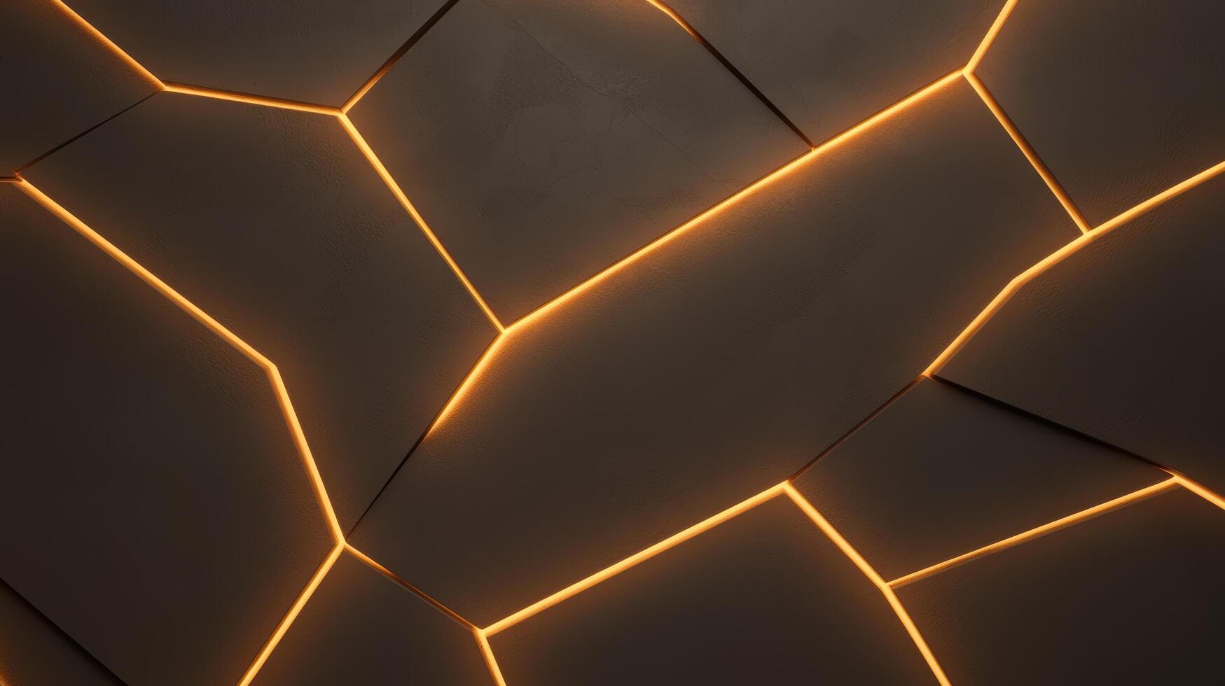 Abstract dark geometric shapes with glowing lines photo