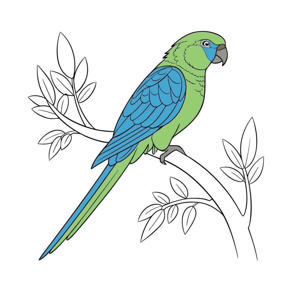 Vivid Cobalt Winged Parakeet Design. Concept of Bird Design. vector