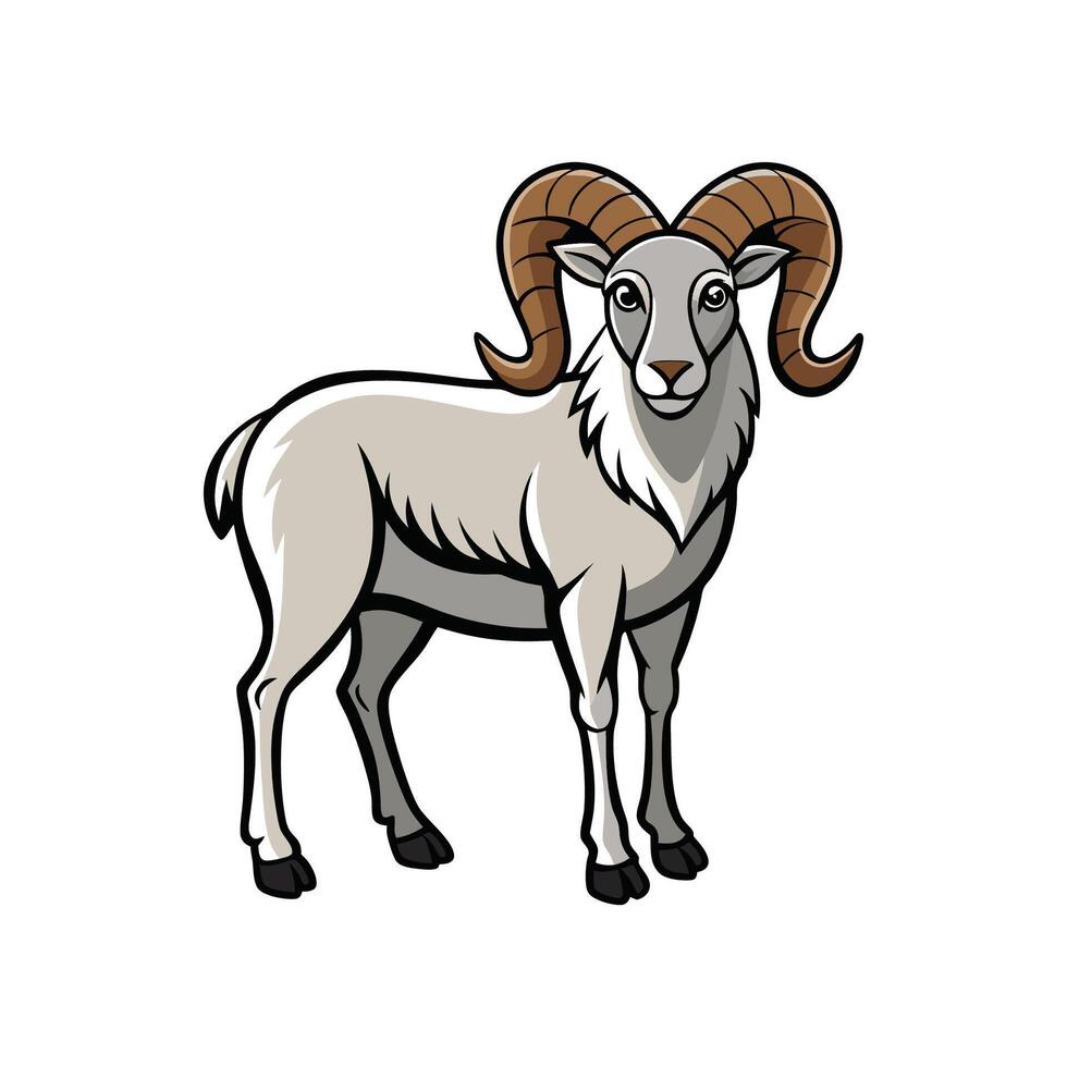 Charming Wiltshire Horn Sheep Realistic Illustration vector