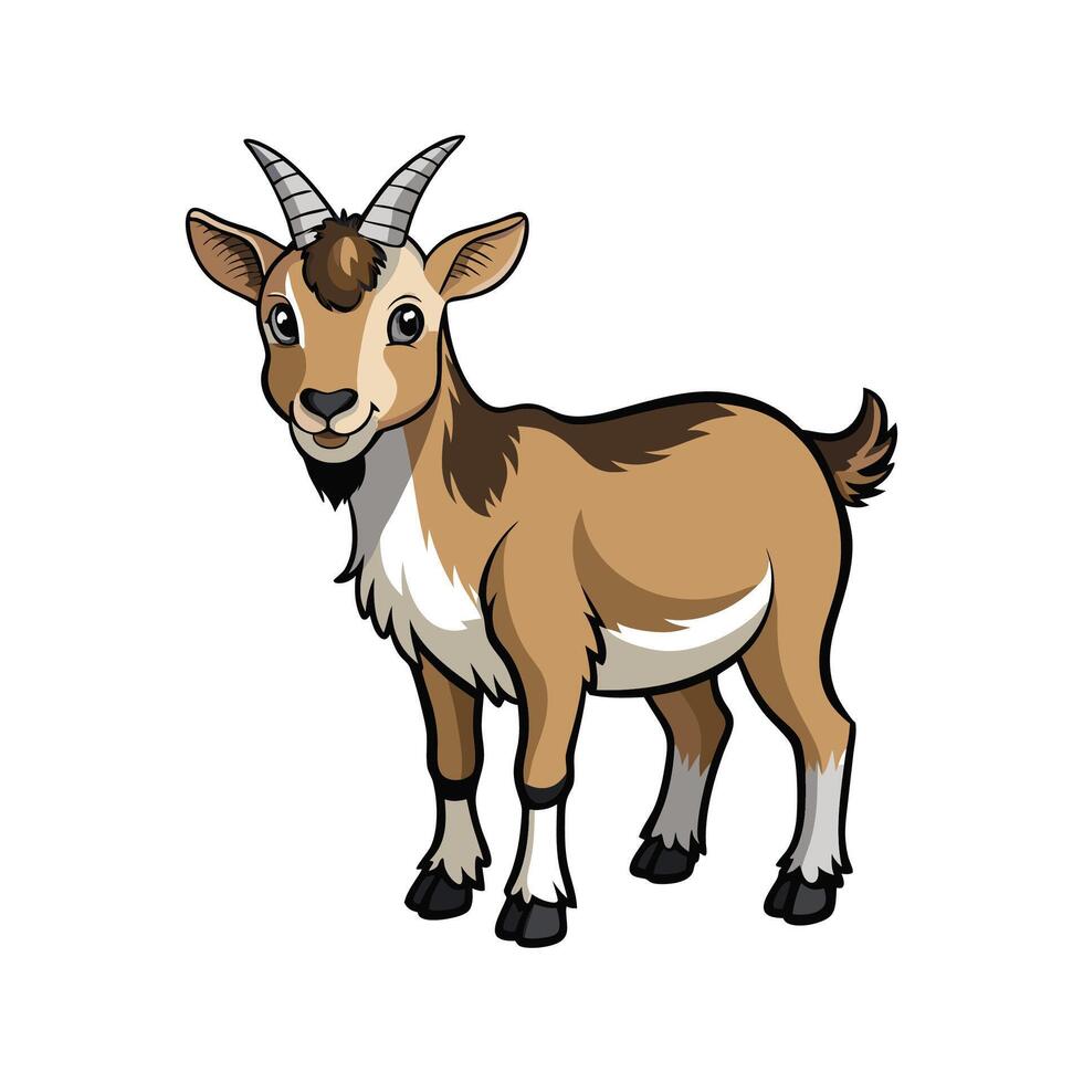 Vibrant African Pygmy Goat Colorful Illustration vector