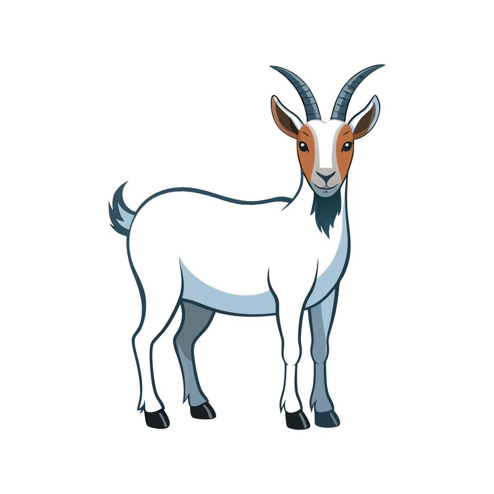 Charming Alpine Goat Realistic Color Illustration vector