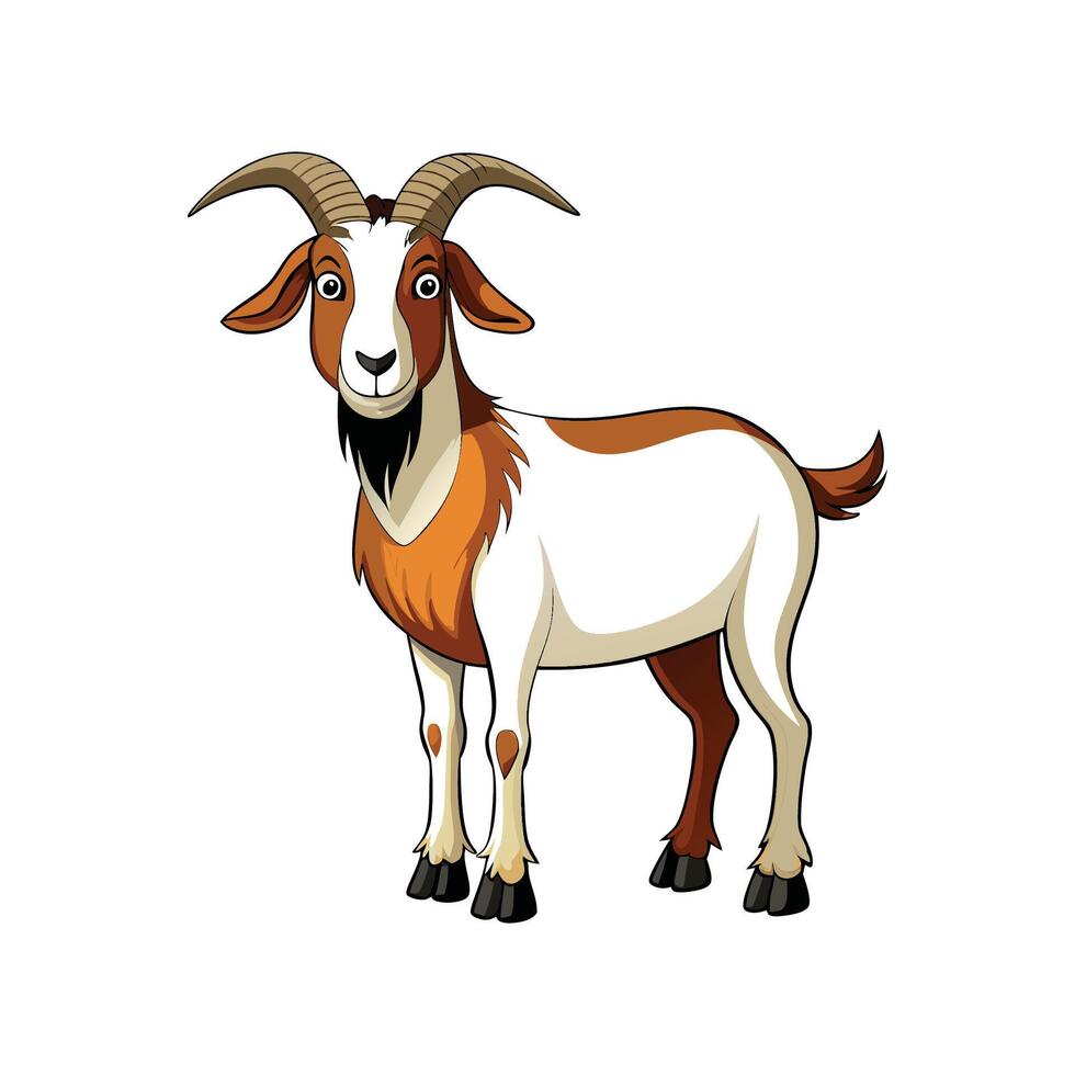 Charming Boer Goat Realistic Color Illustration vector