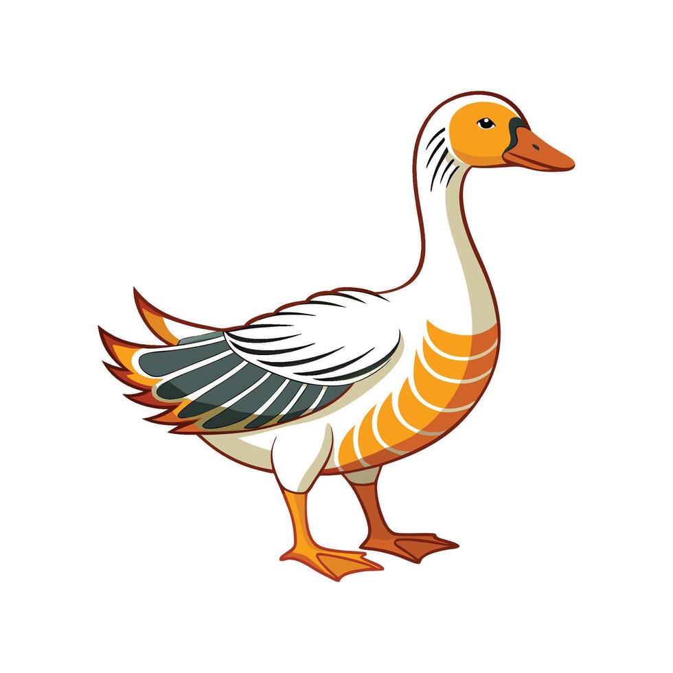 Vivid Chinese Goose Realistic Color Illustration vector