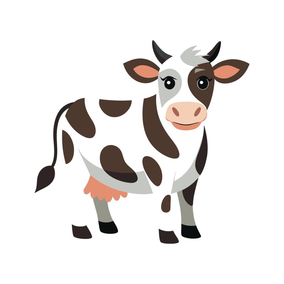 Lifelike Cow Illustration on a White Background vector