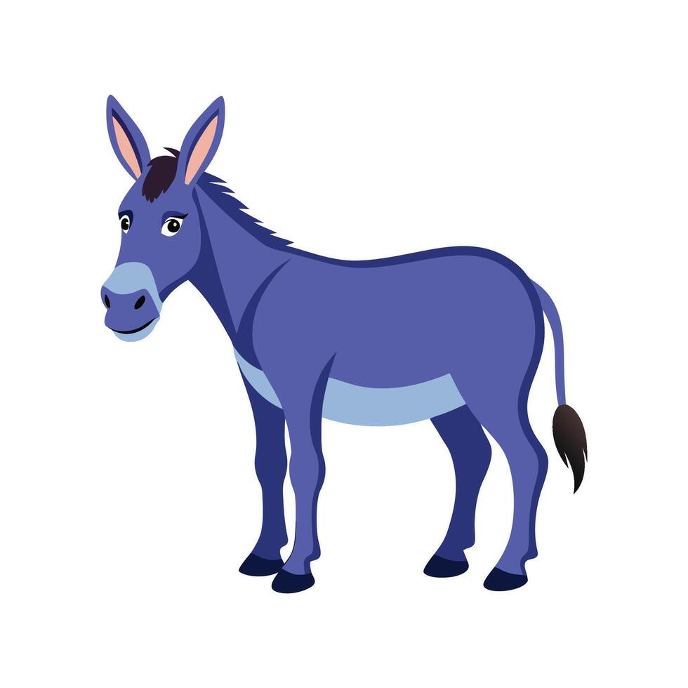 Stunning Donkey Realistic Color Illustration on a White Background vector
