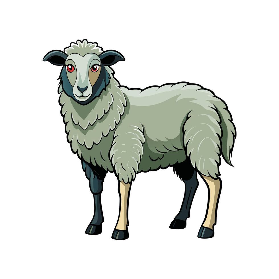Vivid Dorset Sheep Realistic Color Illustration vector