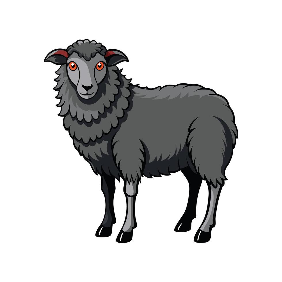 Vivid East Friesian Sheep Realistic Color Illustration vector