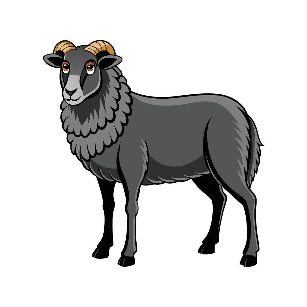 Vibrant East Friesian Sheep Realistic Color Illustration vector