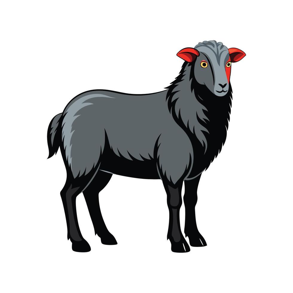Adorable East Friesian Sheep Realistic Color Illustration vector