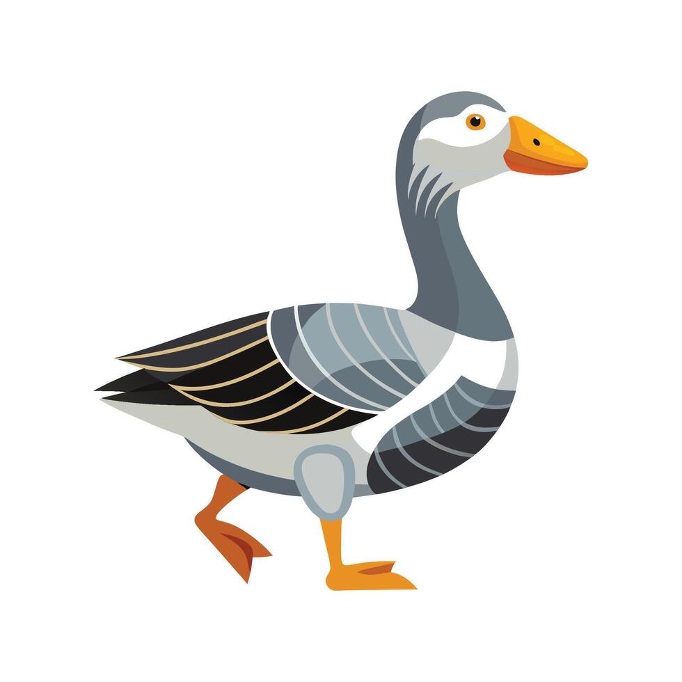 Vivid Goose Realistic Color Illustration on White vector