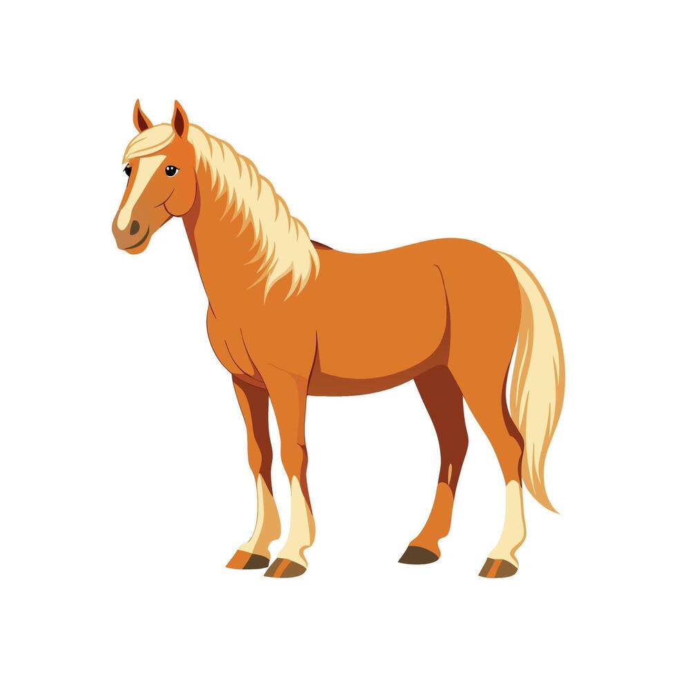 Lifelike Haflinger Horse Realistic Color Illustration vector