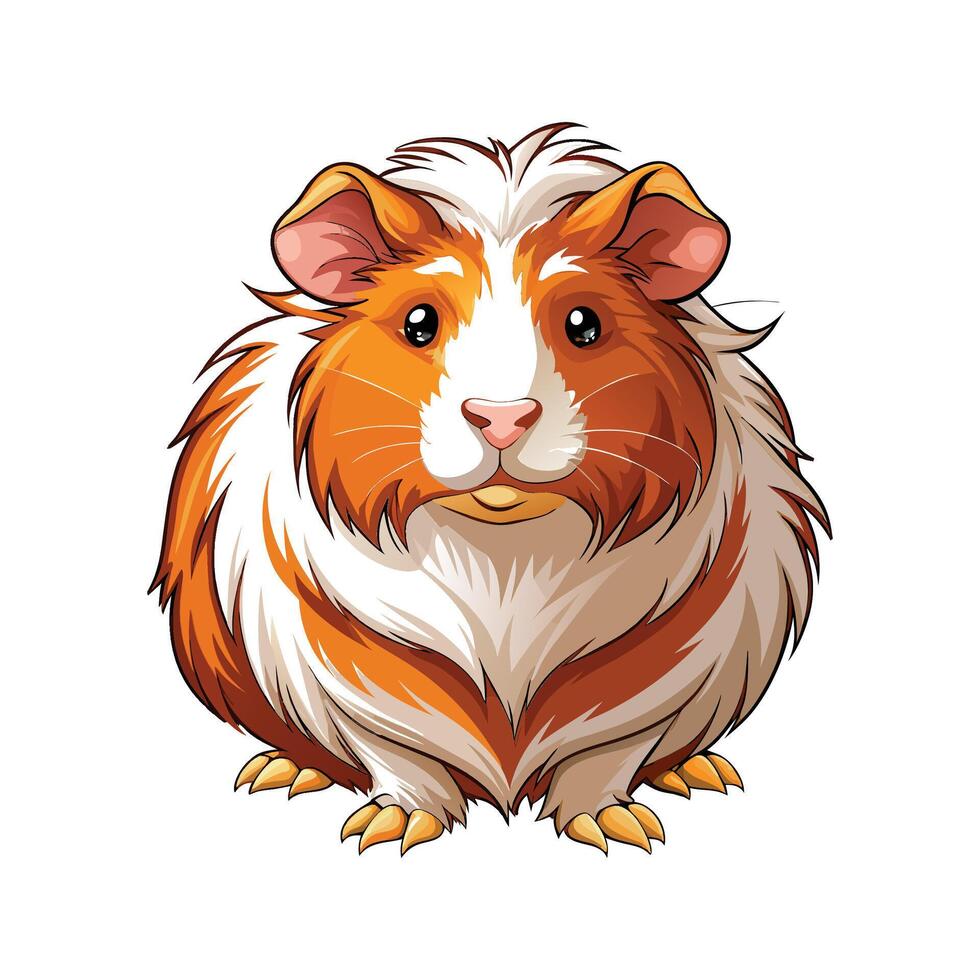Vivid Guinea Pig Realistic Color Illustration vector