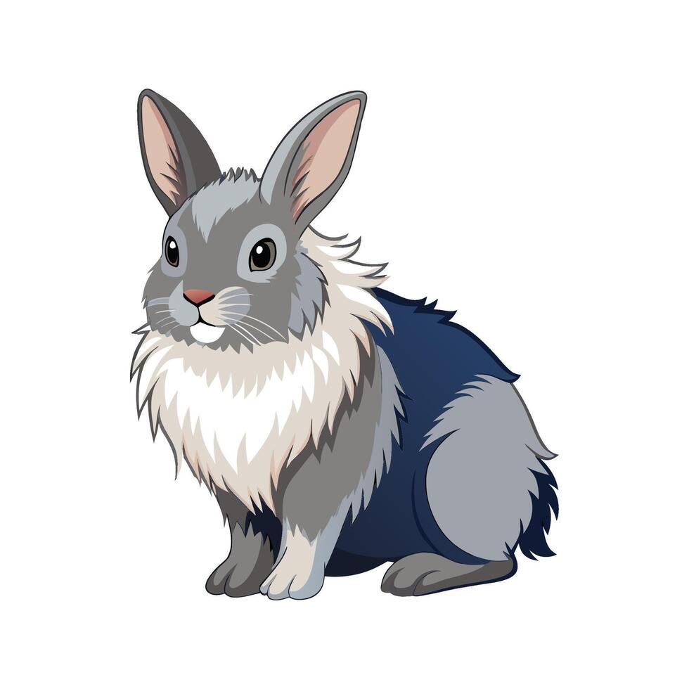 Stunning Himalayan Rabbit Realistic Color Illustration vector