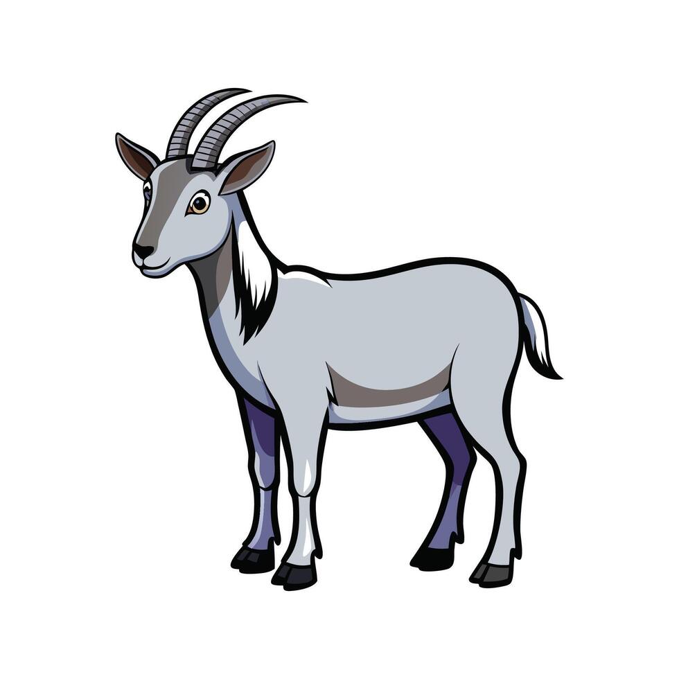 Vivid Lamancha Goat Realistic Color Illustration vector