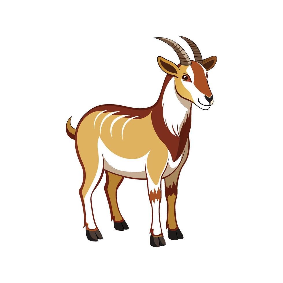 Lovely Lamancha Goat Realistic Color Illustration vector