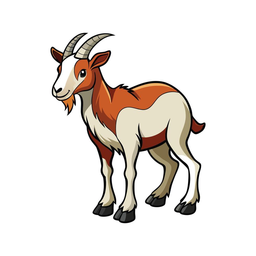 Beautiful Myotonic Fainting Goat Realistic Color Illustration vector