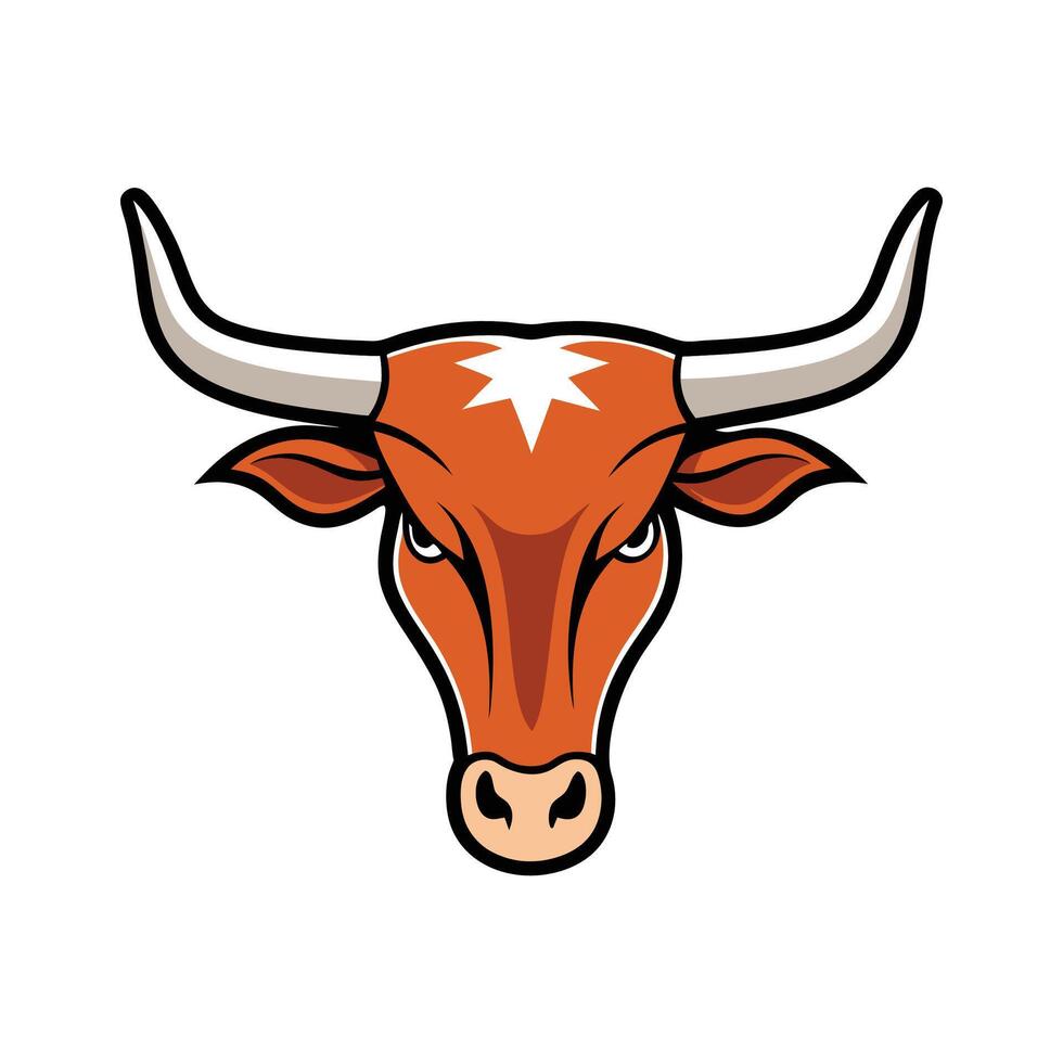 Stunning Texas Longhorn Realistic Color Illustration with Outline vector