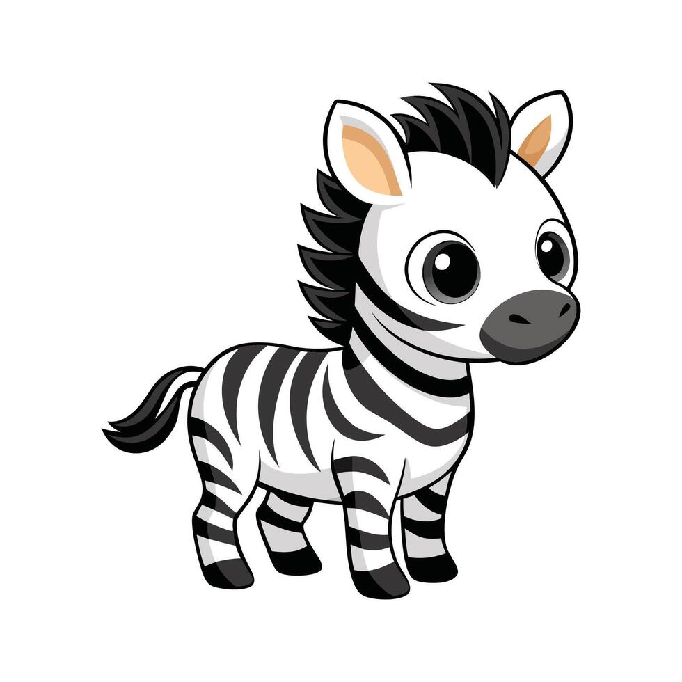 Sweet Baby Zebra Standing Under Sun vector