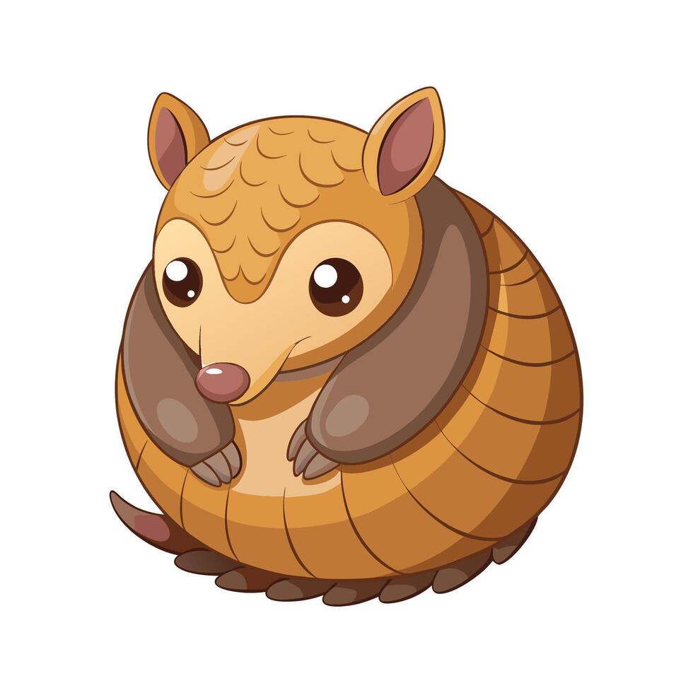 Cute Baby Armadillo Curled Up in Sleep vector