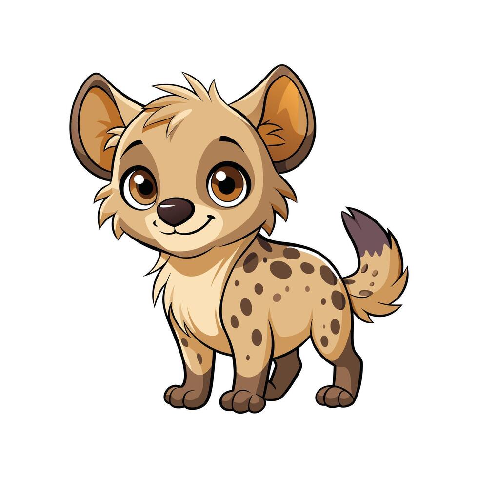 Sweet Baby Hyena with a Fun Playful Expression vector