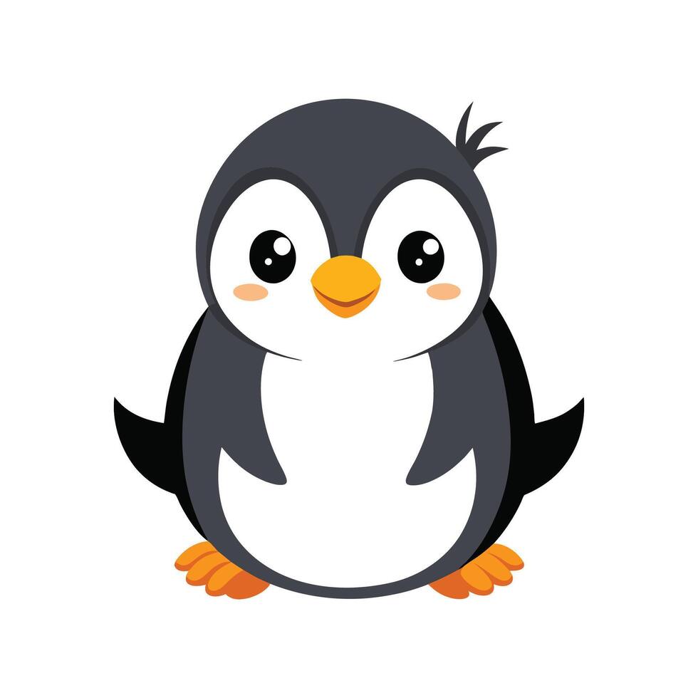 Cute Baby Penguin Sitting Up and Enjoying Moments vector
