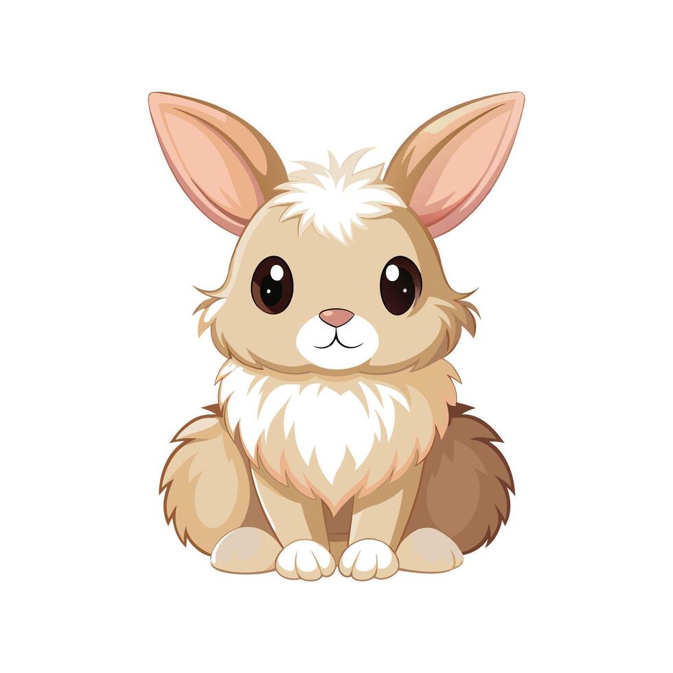 Adorable Baby Bunny Sitting Soft and Fluffy vector