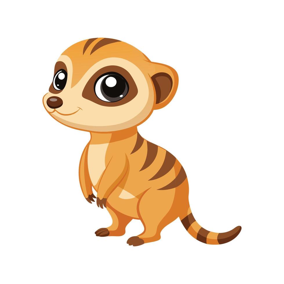 Sweet Baby Meerkat Standing Tall and Curious vector