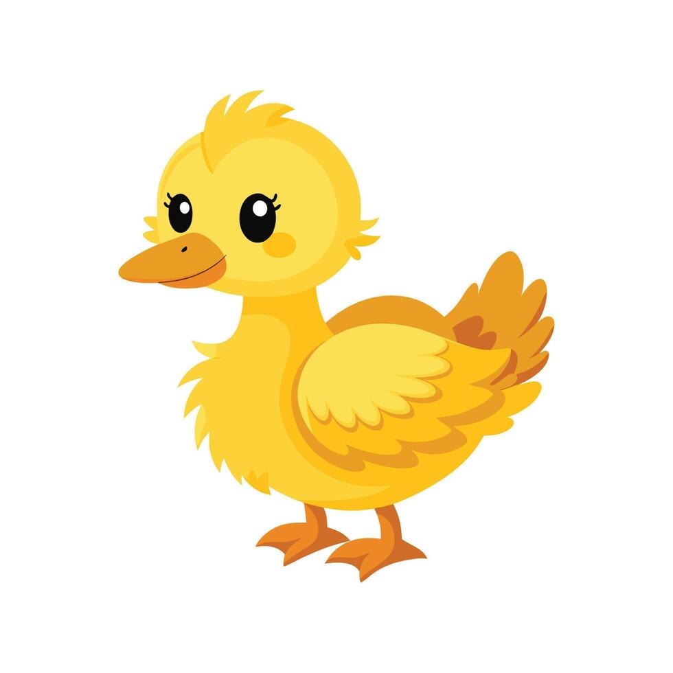 Charming Baby Goose Standing Joyfully in the Meadow vector