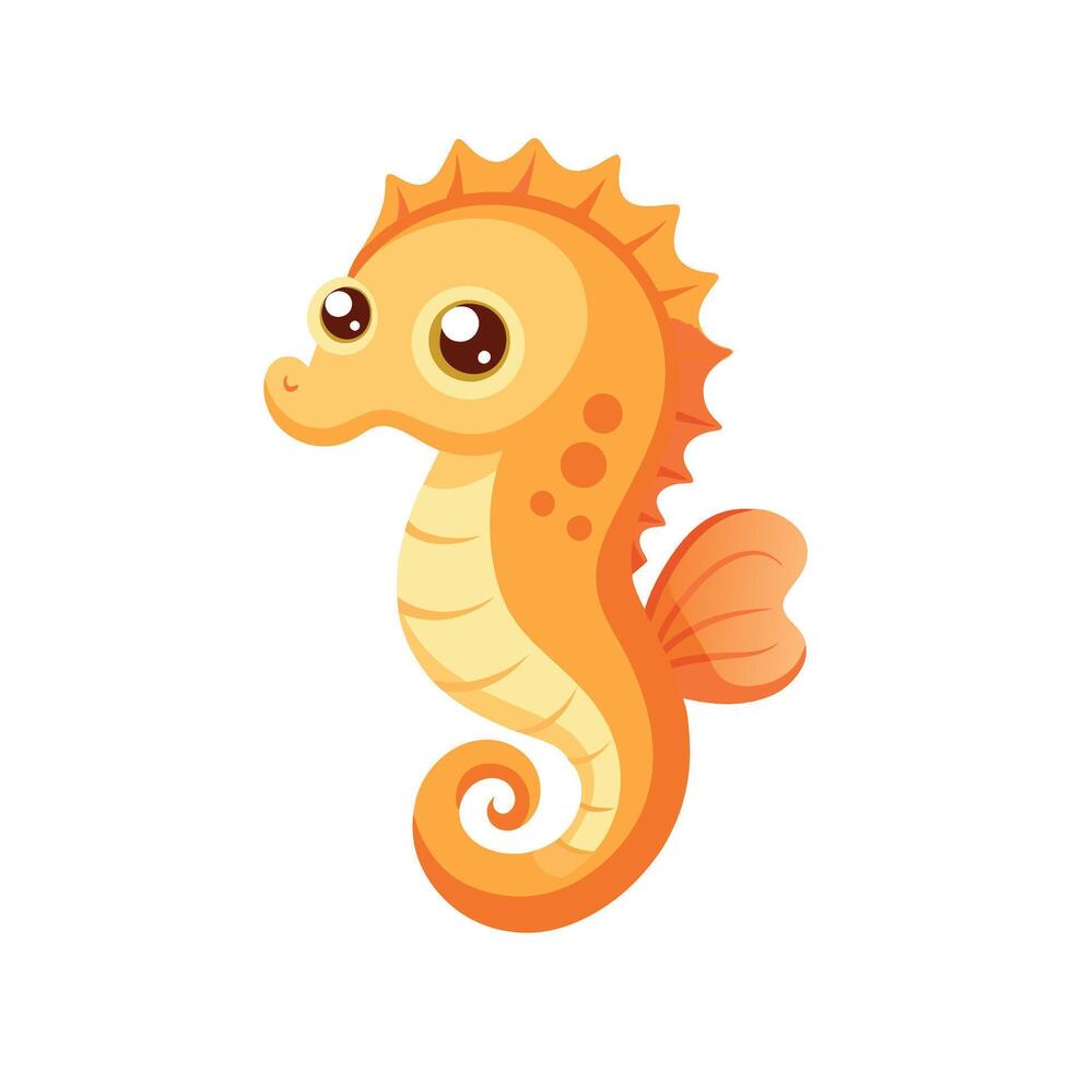 Adorable Baby Seahorse Floating Gracefully vector