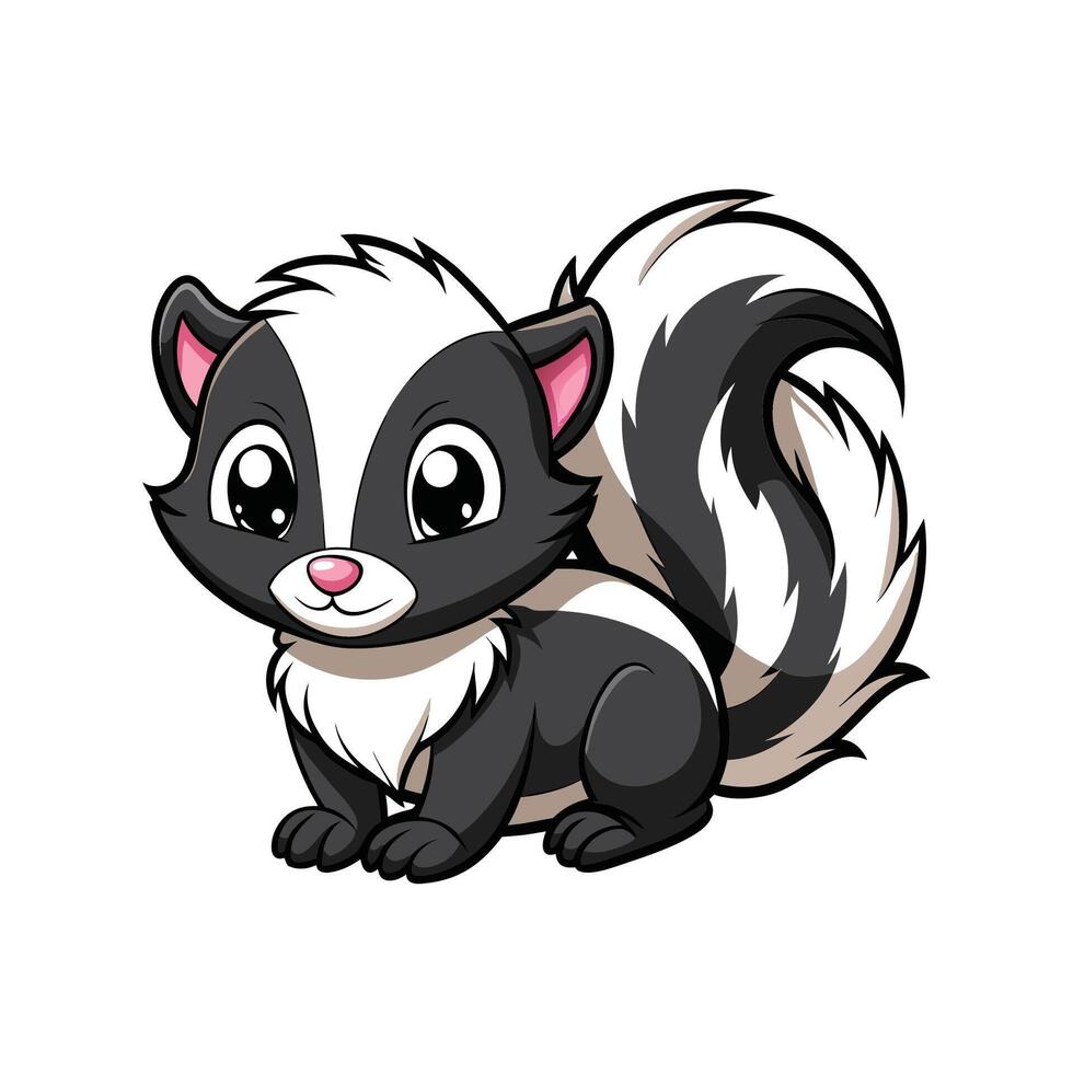 Adorable Baby Skunk Lying Down and Relaxing vector