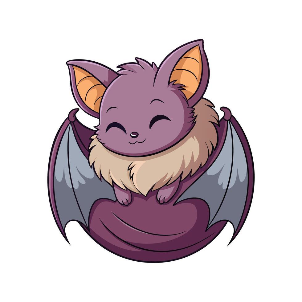 Cute Baby Bat Snuggled Up Sleeping vector