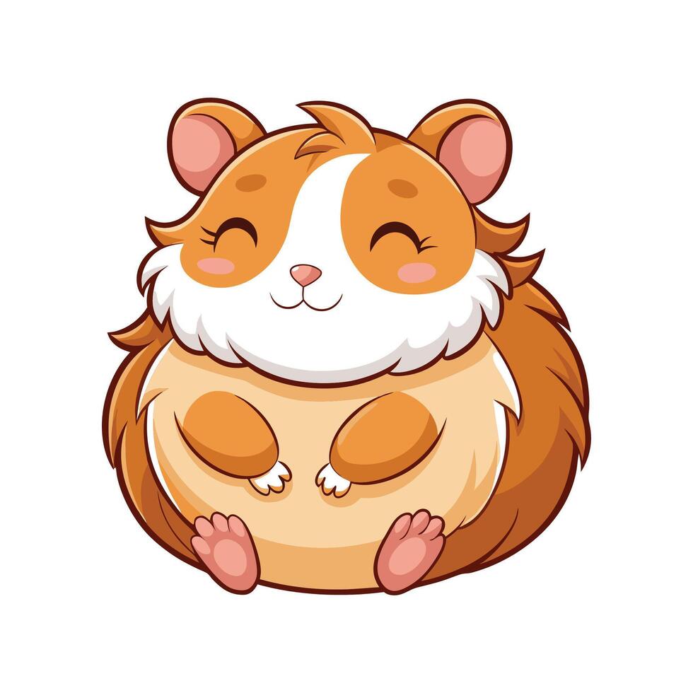 Delightful Fluffy Baby Guinea Pig Relaxing vector