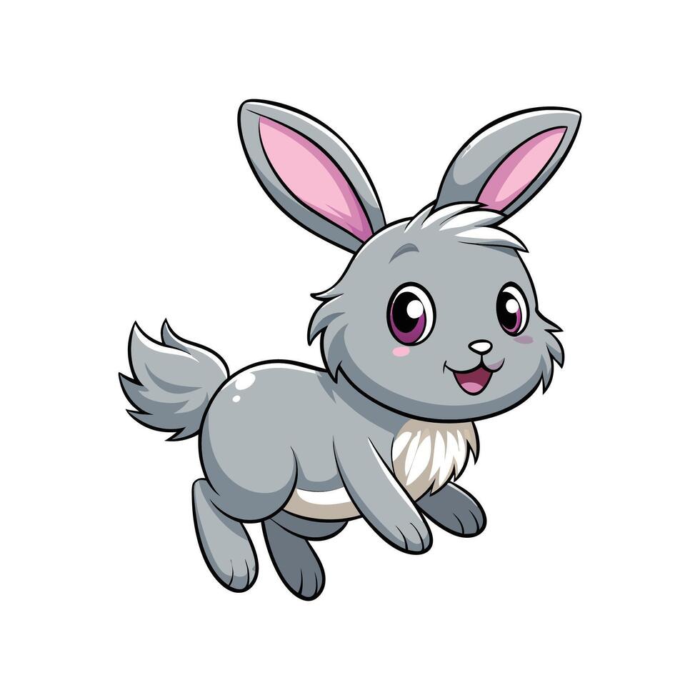 Charming Baby Rabbit Jumping with Joy vector