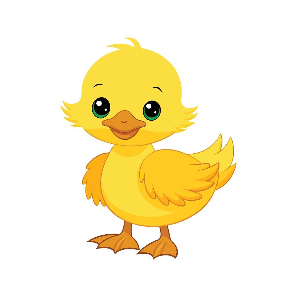 Charming Baby Duckling Posing Cutely vector