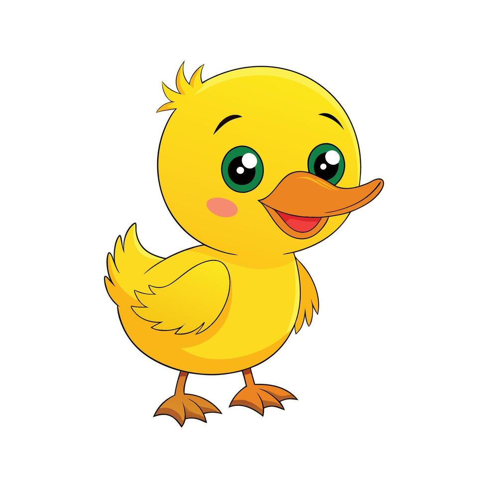 Adorable Baby Duckling Standing Joyfully vector