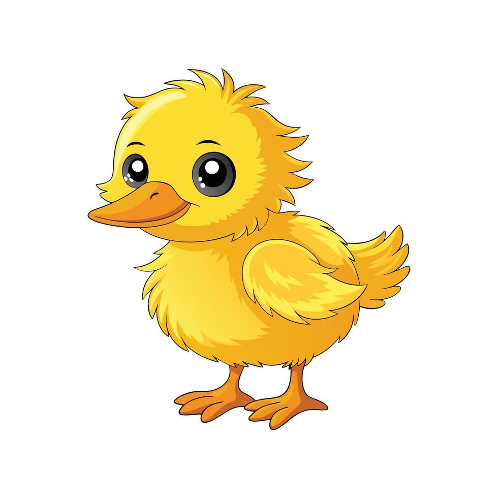 Adorable Fluffy Baby Duckling vector