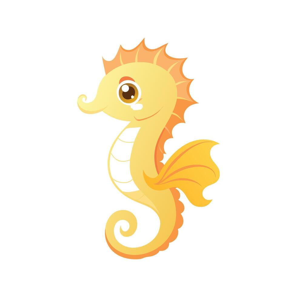 Delightful Baby Seahorse Floating vector