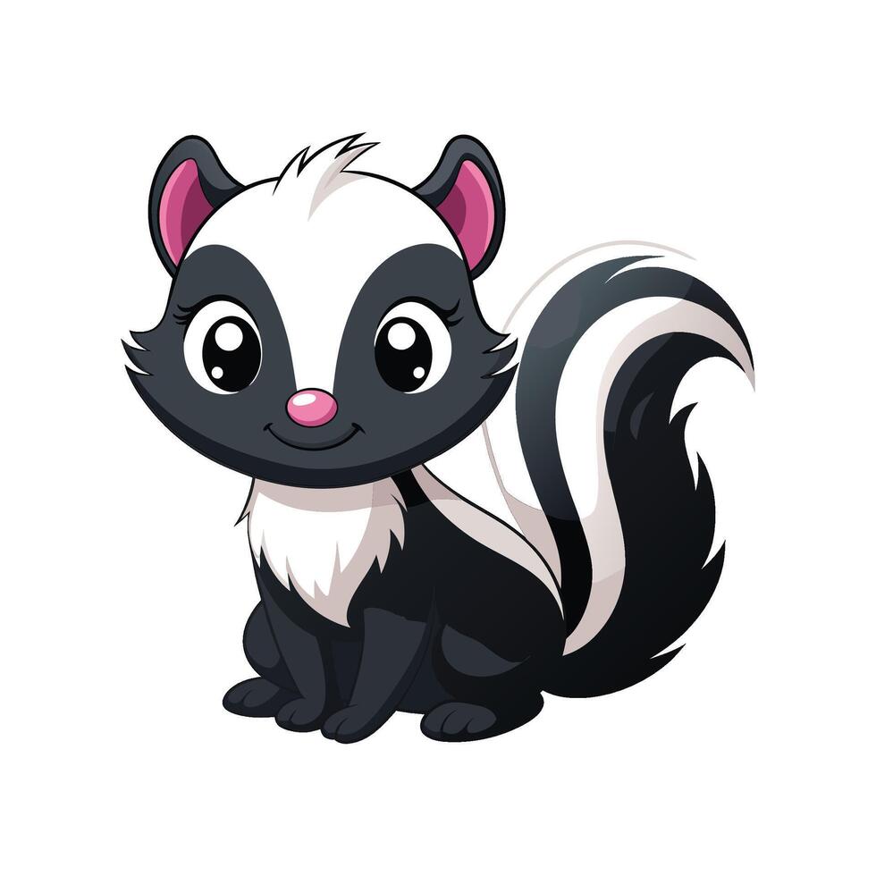 Cute Baby Skunk Sitting Sweetly vector