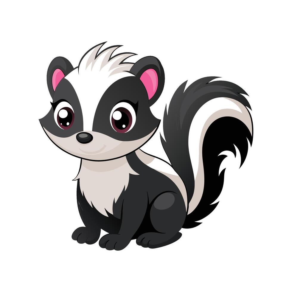 Charming Baby Skunk Relaxing vector
